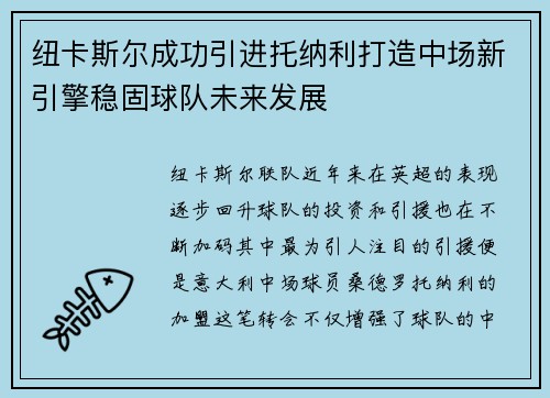 纽卡斯尔成功引进托纳利打造中场新引擎稳固球队未来发展 纽卡斯尔成功引进托纳利打造中场新引擎稳固球队未来发展